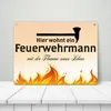 Blechschild - Comic_Hier wohnt ein Feuerwehrmann… Schild Produktbild-Vorschau 3