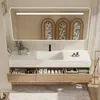 Wandhängendes Waschbecken-Set - Sinterstein - Travertine Produktbild-Vorschau 1