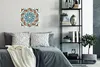 MuchoWow® Poster Mandala - Orange - Blau - Muster 50x50 cm Produktbild-Vorschau 4