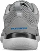 Close-up rear view of a gray Skechers athletic shoe. Produktbild-Vorschau