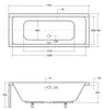 Wanna Akrylowa Zestaw 4w1 Prostokątna 170x75 Biała + Czarny Podgląd zdjęcia produktu 10