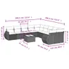 Design 11-tlg. Garten-Sofagarnitur mit Kissen Grau Poly Produktbild-Vorschau 3
