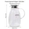 Glaskrug 1,8 L mit Deckel aus Borosilikatglas – Karaffe für Produktbild-Vorschau 3