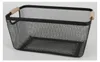 A black wire basket with wooden handles is shown against a white background. Produktbild-Vorschau