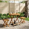 vidaXL Klappbarer Gartentisch Natur Ø70 x 75 cm Massivholz Produktbild-Vorschau 2