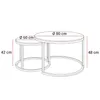 Diagram showing dimensions of two nested round coffee tables. Náhľad obrázku produktu