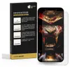 A product package for screen protectors, with a phone displaying a graphic next to it. Produktbild-Vorschau