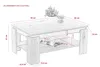 A sketch of a wooden coffee table with dimensions indicated. Produktbild-Vorschau