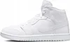 A white Nike Air Jordan 1 Mid sneaker is shown from the side against a white background. Produktbild-Vorschau