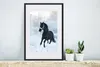 MuchoWow® MuchoWow® Gerahmtes Poster Pferd - Schnee - Wald Produktbild-Vorschau 4