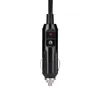 A close-up shot of a black car cigarette lighter power plug adapter with a red indicator light. Voir les images du produit
