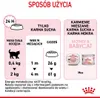 Instructions for feeding Royal Canin Mother & Babycat food to kittens, showing dry food and wet food options with corresponding feeding amounts based on age and weight. Produktbild-Vorschau