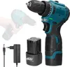 A cordless drill with its battery and charger, presented on a white background. Náhled obrázku produktu