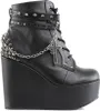 A single black wedge platform boot with silver hardware. Produktbild-Vorschau