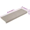 vidaXL Tappeto per scale 15 pezzi 65x21x4 cm Taupe - Anteprima dell’immagine prodotto 9