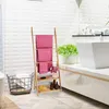 Relaxdays Handtuchleiter Bambus, 3 Stangen, 2 Ablagen, HBT: Produktbild-Vorschau 2