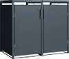 Kovový box na popelnice Konsta 2x240l 132x80x116cm antracit Náhled obrázku produktu 5