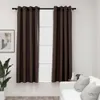 Verdunkelungsvorhänge Ösen Leinenoptik 2 Stk. Taupe Produktbild-Vorschau 2