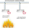 Diagram showing how two interconnected smoke detectors work. Produktbild-Vorschau
