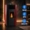 Pelletkachel THUNDER VAYNE-RED 12,2 kW met watermantel, Productafbeelding-voorbeeld 3