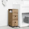 vidaXL Badschrank Schmal mit Rollen Artisan-Eiche Produktbild-Vorschau 2