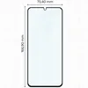 A diagram showing the dimensions of a screen protector. Produktbild-Vorschau