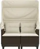 vidaXL Gartensofa 2-Sitzer mit Dach und Hockern Braun Poly Produktbild-Vorschau 5