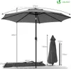 VOUNOT® Sonnenschirm für Balkon, 270 cm, Knickbarer Produktbild-Vorschau 6