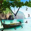 Wallario Design Wanduhr Fischerboot in Thailand  blaues Produktbild-Vorschau 1