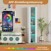 Merax Glasvitrine mit LED, App & Fernbedienung, Acryltüren Produktbild-Vorschau 8