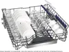 A dishwasher rack filled with plates, glasses, and cups. Produktbild-Vorschau