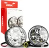 Two round LED daytime running lights with their packaging. Anteprima dell’immagine prodotto