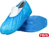A pair of blue disposable shoe covers over white shoes, set against a white background. Náhľad obrázku produktu
