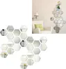 24PCS Hexagon Zrcadlo Nástěnné samolepky Akrylová samolepka Náhled obrázku produktu 4