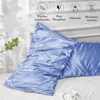 Satin Kissenbezug 2er Set Blau 40x80cm Haar Haut Pflege Produktbild-Vorschau 5