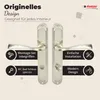 Two door handles with accompanying feature icons and text. Produktbild-Vorschau