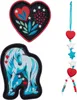 Three decorative patches and a beaded string with charms. Anteprima dell’immagine prodotto