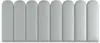 A row of eight grey oval-shaped panels against a white background. Anteprima dell’immagine prodotto