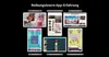 A collage of different app interfaces displayed on tablet screens against a black background. Produktbild-Vorschau
