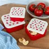 Snack Box 3er Set Erdbeere Lunchbox Kunststoff Produktbild-Vorschau 2