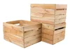Three wooden crates are stacked and arranged against a white background. Produktbild-Vorschau