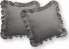 Baumwoll-Kissenbezug 40x40 Pure mit Rüschen Warm Grey 2Stk Produktbild-Vorschau 1