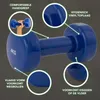 Tunturi Dumbell set - 2 x 4,0 kg - Vinyl - Blauw - Incl. Productafbeelding-voorbeeld 2