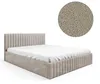 A beige upholstered bed with a white sheet on a white background. Náhľad obrázku produktu