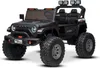A black electric children's ride-on Jeep is shown from a front-side angle against a white background. Anteprima dell’immagine prodotto