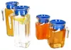 4x KARO & KORA Kühlschrankkrug mit Deckel blau 1L & 0,5L Produktbild-Vorschau 1