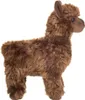 A brown plush alpaca toy standing on a white background. Voir les images du produit
