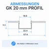 MasterLED, LED profil pro suché konstrukce, rozměr 20 mm, Náhled obrázku produktu 4