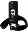 A black iPhone case with a Karl Lagerfeld graphic and a crossbody strap. Anteprima dell’immagine prodotto