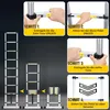 Instructions for using a telescopic ladder, showing different stages of extension and retraction. Anteprima dell’immagine prodotto